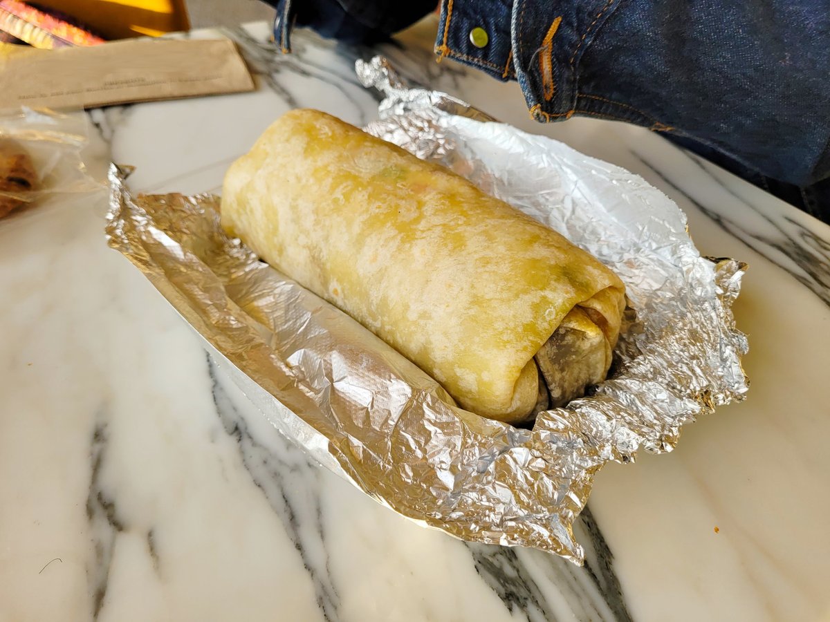 Burrito wrapped in foil
